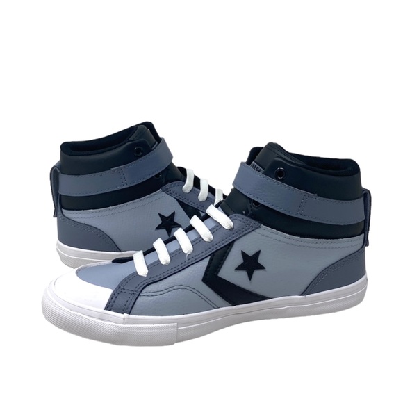 Converse Pro Blaze Strap Sneaker Kids Women's Leather Mid Top Gray Shoes A05708C - Picture 3 of 9